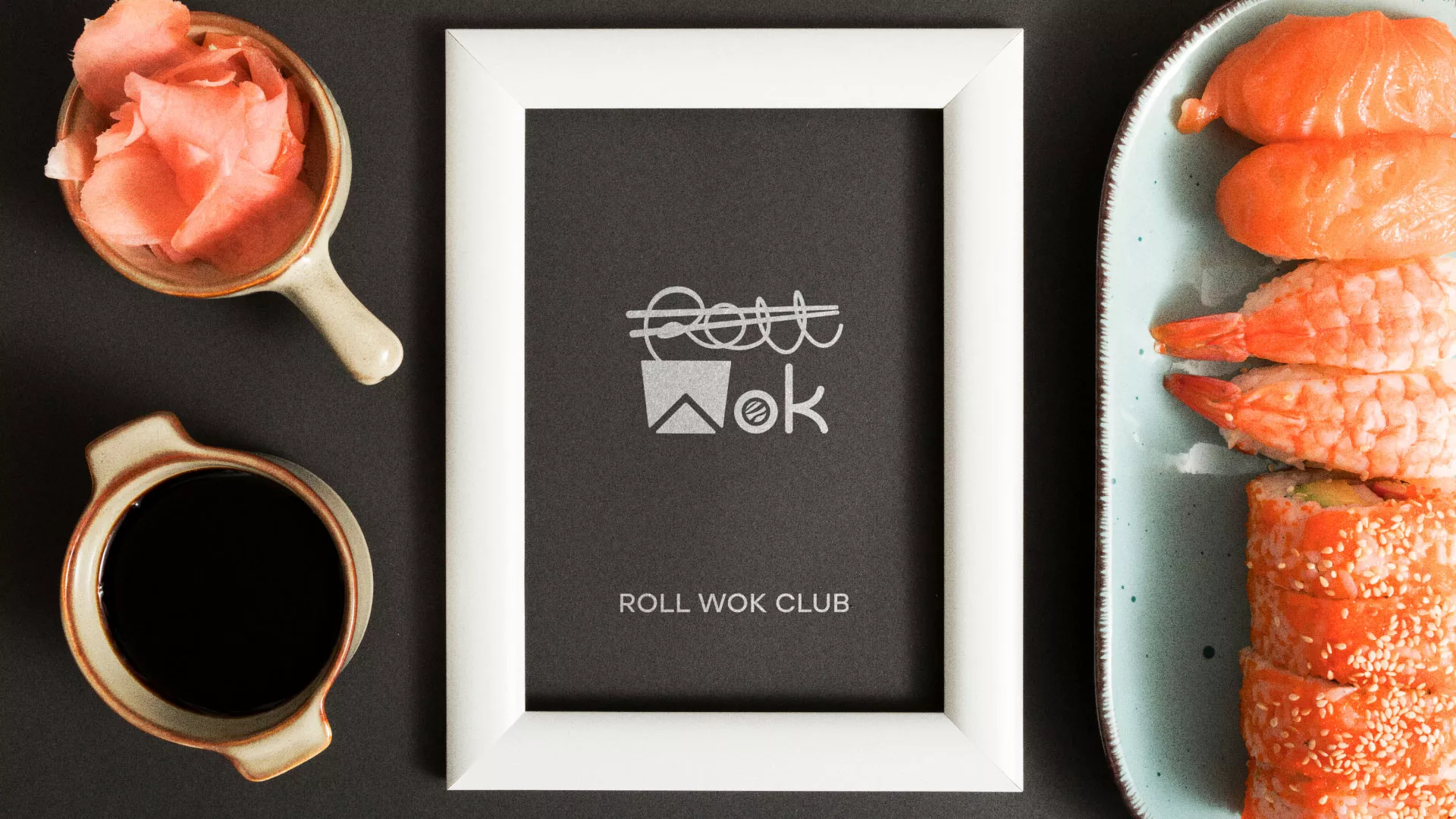 Разработка логотипа суши-бара «Roll Wok Club» в Петрове Вале