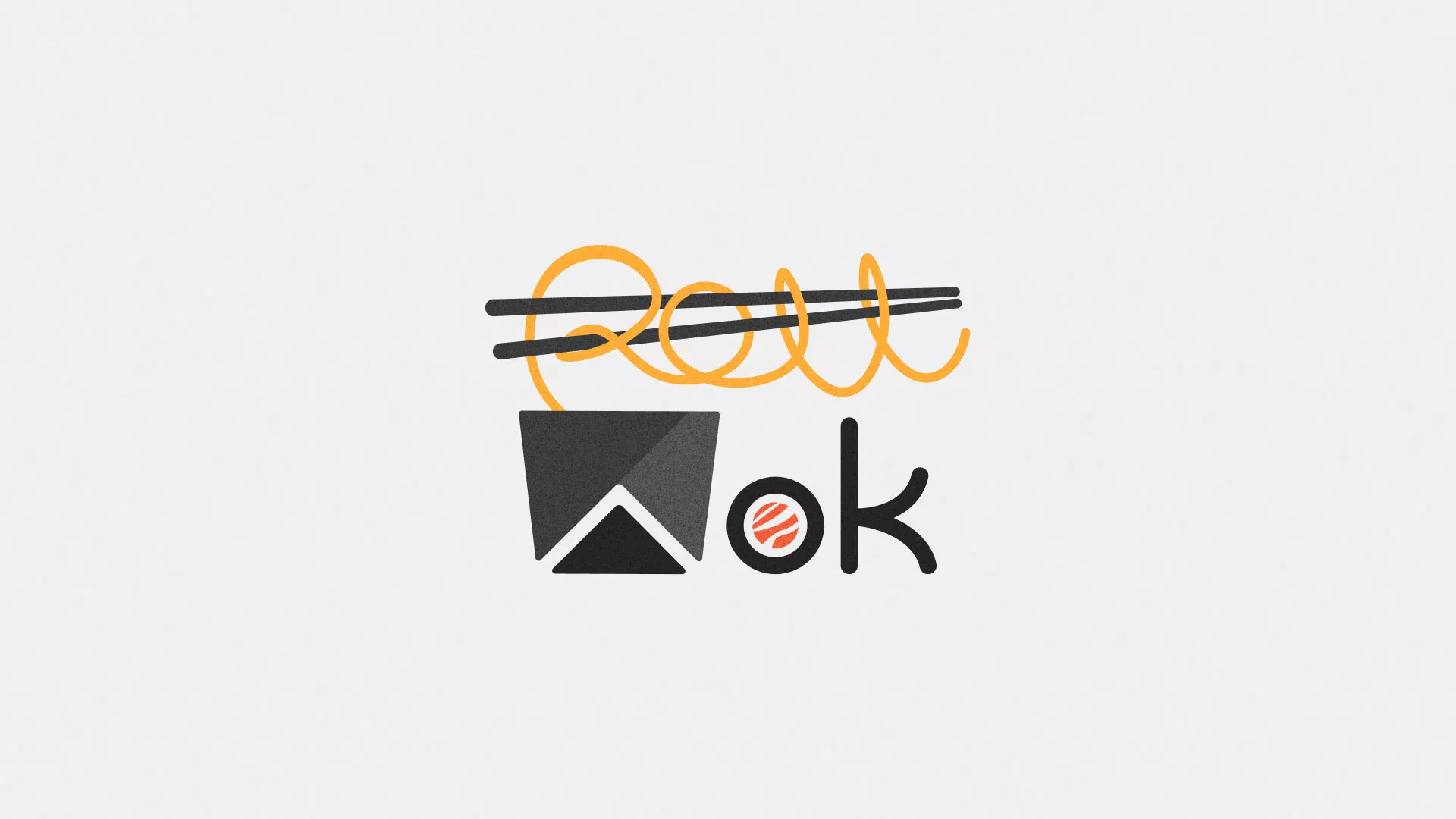 Разработка логотипа суши-бара «Roll Wok Club» в Петрове Вале