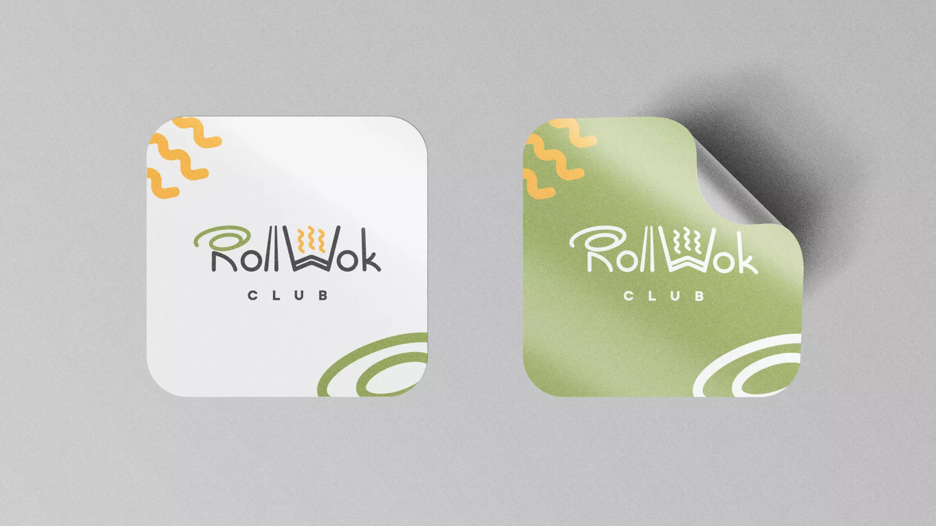 Разработка логотипа и фирменного стиля суши-бара «Roll Wok Club» в Петрове Вале